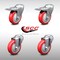 Service Caster 4 Inch SS Red Polyurethane Swivel Bolt Hole Caster Set with 2 Total Lock Brake SCC-SSBHTTL20S414-PPUB-RED-2-S-2 - alternate 1